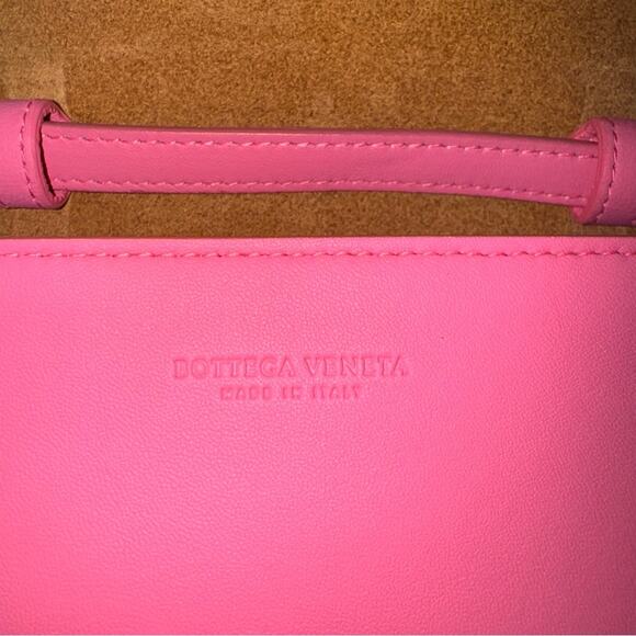 Bottega Veneta Pink Leather Crossbody Bag Suede Lining Snap Closure - Picture 9 of 10